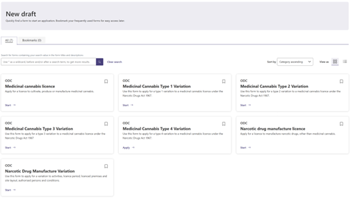 Figure 2 – Screenshot of ‘New draft’ page.
