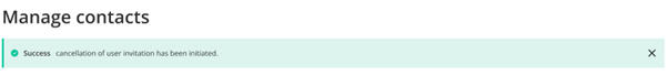 Figure 9: ‘Success’ message confirming cancellation. 