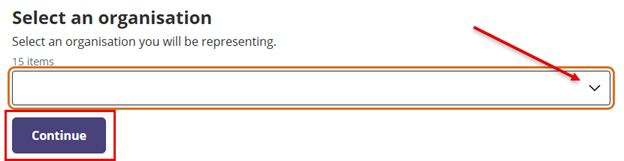 Screenshot with arrow pointing to drop down button. 