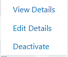 Figure 11 – Close up image of the Actions drop down menu.