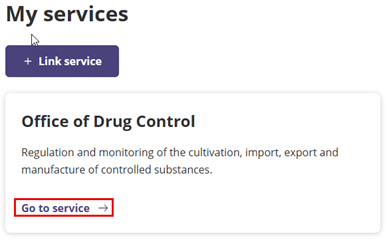 Figure 5 - My services screenshot showing how it links to the ODC home page