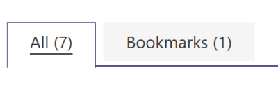 Figure 8 – close up of the tabs at the top of the ‘New draft’ page. The ‘All’ tab is highlighted. Next to it is the ‘Bookmarks’ tab. 
