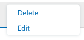 Close-up image of the Actions drop down menu. 